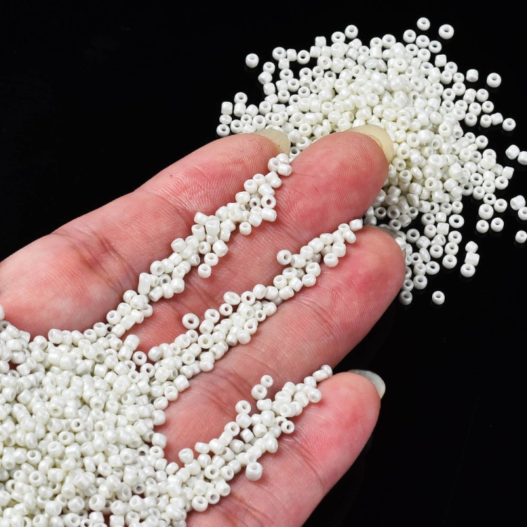RA551 Koraliki szklane drobne seeds 12/0 okrągłe rokail 2mm 20g ecru perłowe