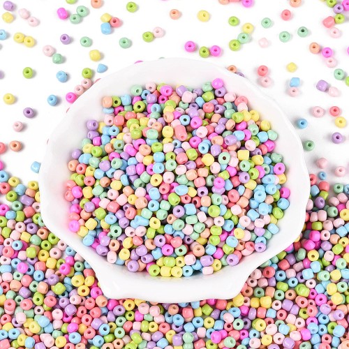 RA555 Koraliki szklane drobne seeds 6/0 okrągłe rokail 4mm 20g mix cukierkowy