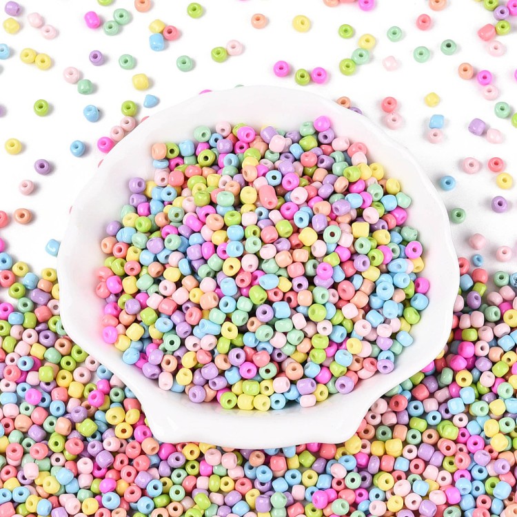RA555 Koraliki szklane drobne seeds 6/0 okrągłe rokail 4mm 20g mix cukierkowy