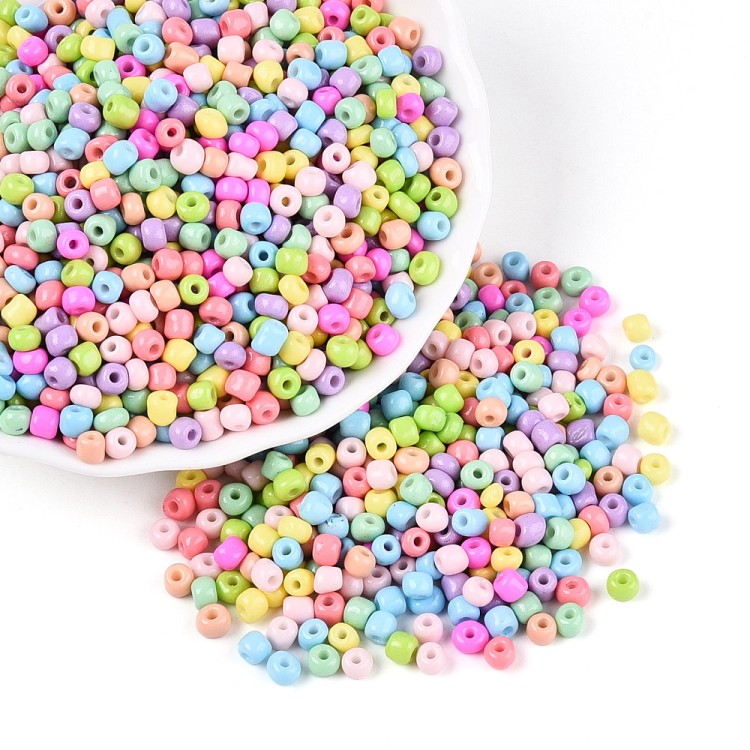 RA555 Koraliki szklane drobne seeds 6/0 okrągłe rokail 4mm 20g mix cukierkowy