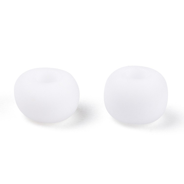 RA556 Koraliki szklane drobne seeds 6/0 okrągłe rokail 4mm 20g białe matowe