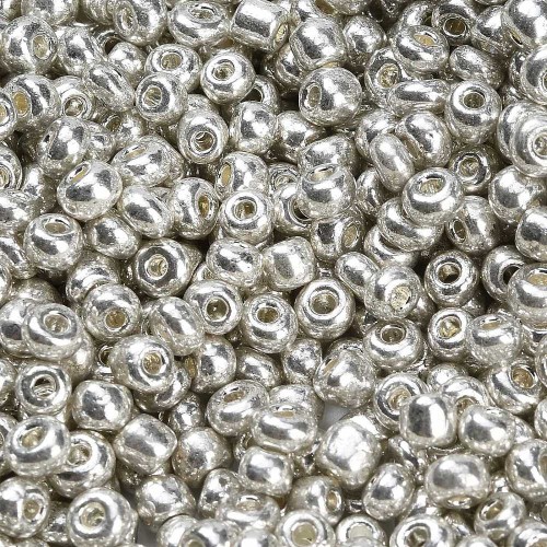 RA558 Koraliki szklane drobne seeds 6/0 okrągłe rokail 4mm 20g srebrne