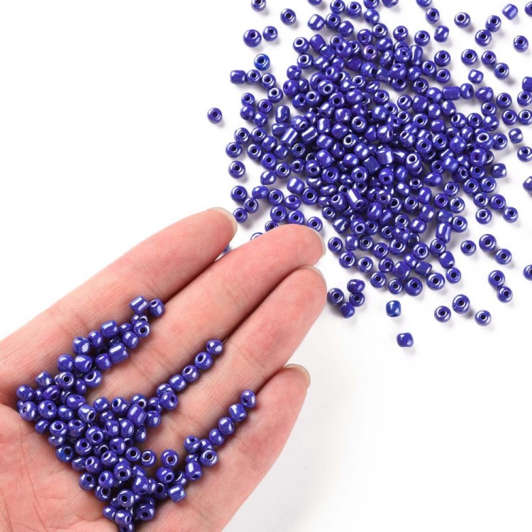 RA560 Koraliki szklane drobne seeds 6/0 okrągłe rokail 4mm 20g niebieskie perłowe