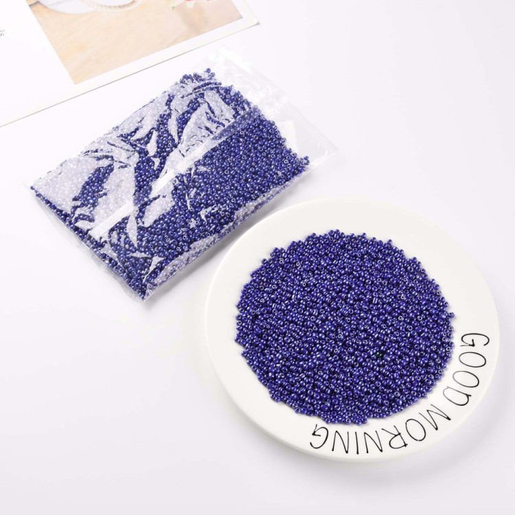 RA560 Koraliki szklane drobne seeds 6/0 okrągłe rokail 4mm 20g niebieskie perłowe