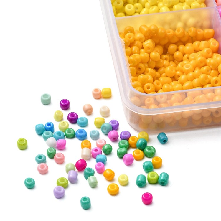 zra42 Zestaw koralików 3mm szklanych seeds rokail 312g - mix kolor