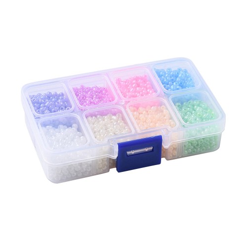 zra43 Zestaw koralików 3mm szklanych seeds rokail 3384szt - mix kolor perłowe