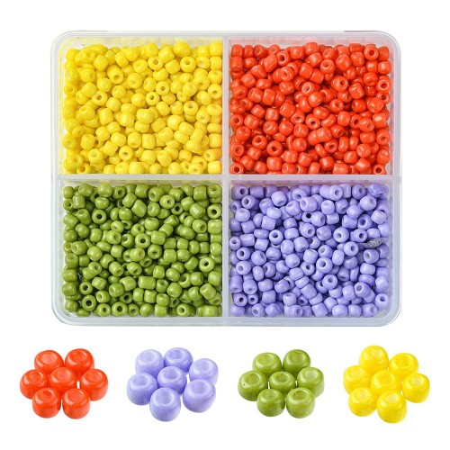 zra44 Zestaw koralików 3mm szklanych seeds rokail 800szt - mix kolor