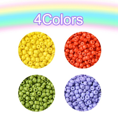 zra44 Zestaw koralików 3mm szklanych seeds rokail 800szt - mix kolor
