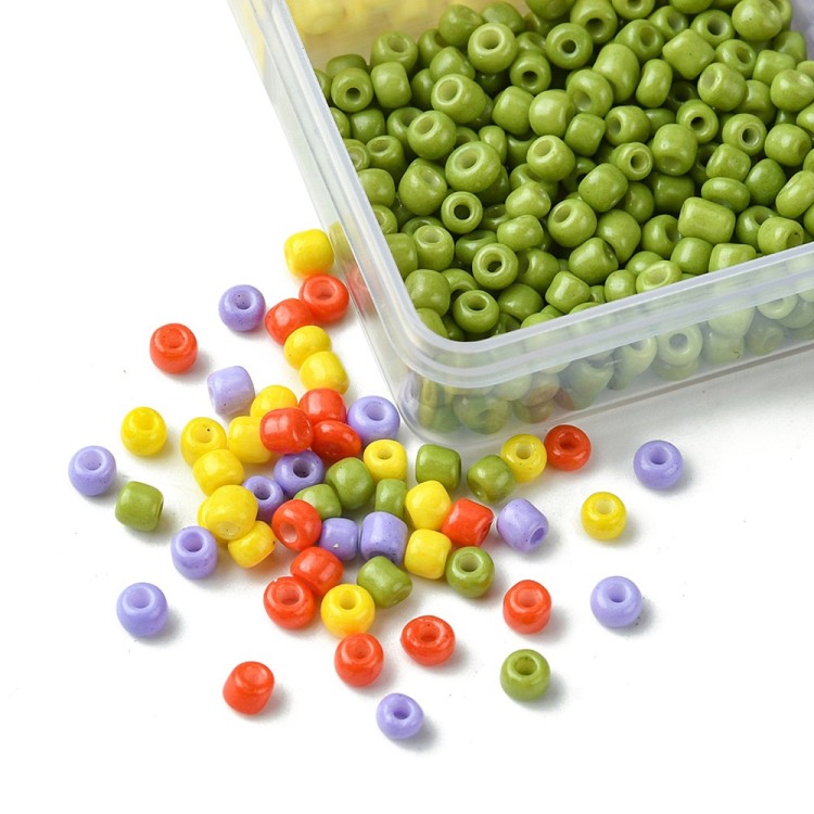 zra44 Zestaw koralików 3mm szklanych seeds rokail 800szt - mix kolor