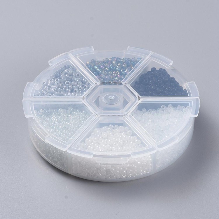 zra46 Zestaw koralików 2mm szklanych seeds rokail 60g - mix kolor