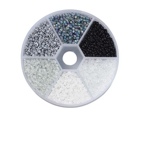 zra46 Zestaw koralików 2mm szklanych seeds rokail 60g - mix kolor