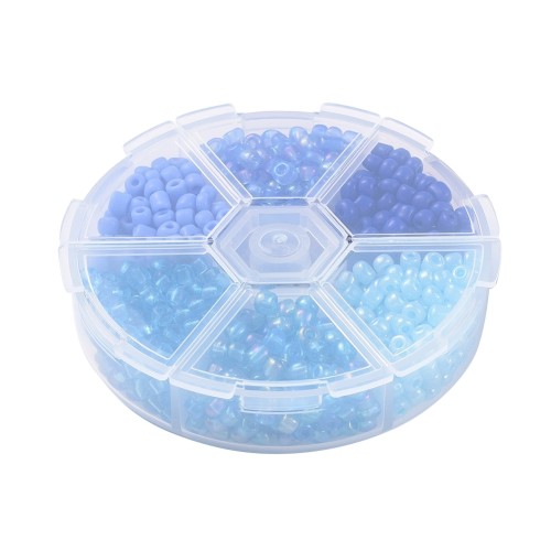 zra47 Zestaw koralików 4mm szklanych seeds rokail 60g - mix kolor