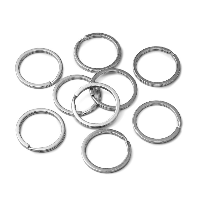 BRE261 Brelok do kluczy kółko 30mm 10szt - platynowe