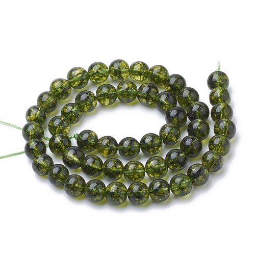 KS97 Koraliki szklane K9 kule transparentne 6mm sznur 67szt