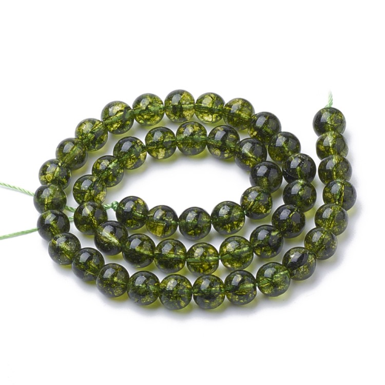 KS97 Koraliki szklane K9 kule transparentne 6mm sznur 67szt