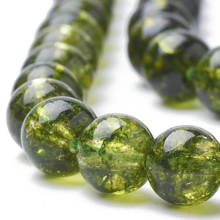 KS97 Koraliki szklane K9 kule transparentne 6mm sznur 67szt