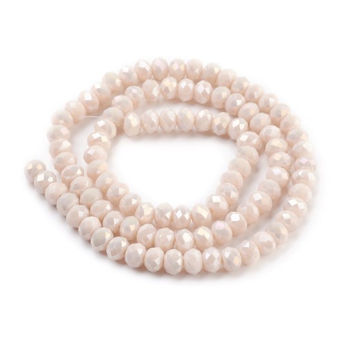 KFR172 Koraliki szklane rondelle 6x5mm kryształki fasetowane sznur 83szt j. brzoskwiniowe