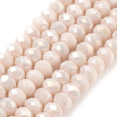 KFR172 Koraliki szklane rondelle 6x5mm kryształki fasetowane sznur 83szt j. brzoskwiniowe