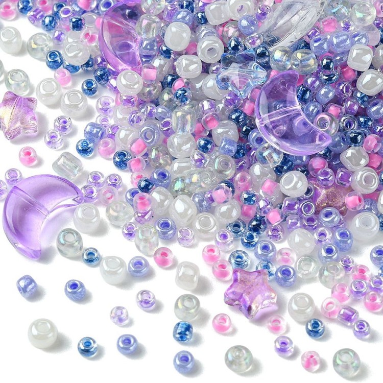 zra49 Zestaw koralików szklanych seeds rokail 45g - mix kolor