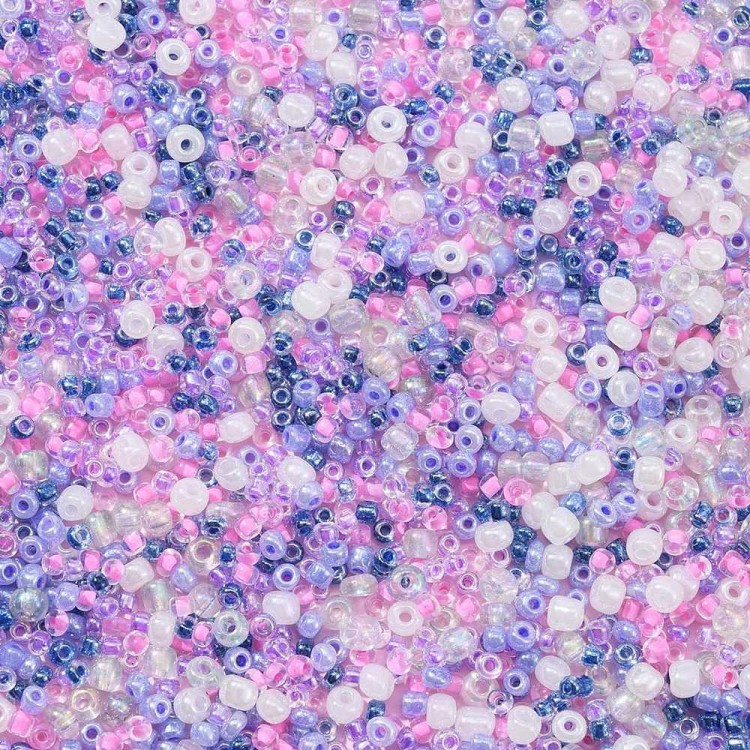 zra49 Zestaw koralików szklanych seeds rokail 45g - mix kolor