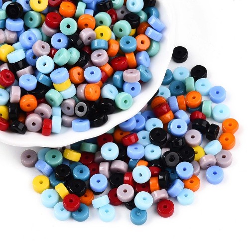 KS97 Koraliki szklane walec 6,5x3,5mm 50szt mix kolor