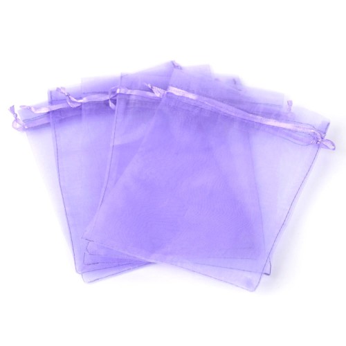 W308 Woreczek ozdobny prezentowy z organzy 13x18cm 10szt.- j.fioletowy