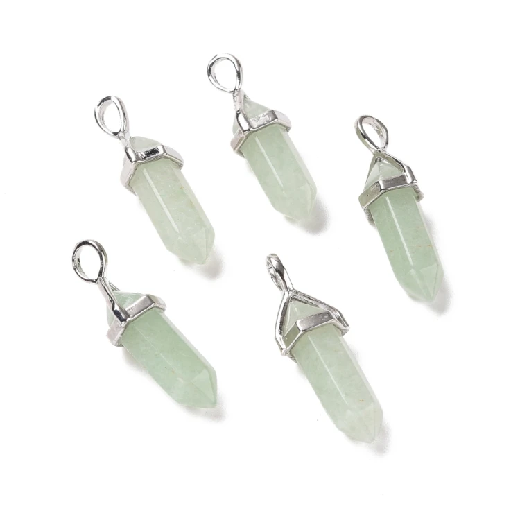 ZKA50 Zawieszka wisior z kamieniem naturalnym awenturynem 9,5x29mm