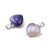 ZKA52 Zawieszka wisior serce serduszko z kamieniem naturalnym agatem pasiastym 15x18mm