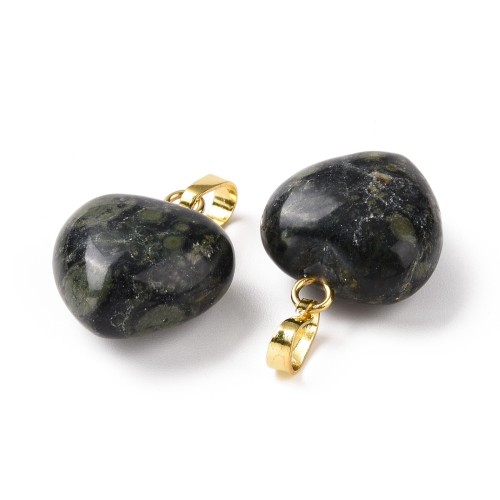 ZKA55 Zawieszka wisior serce serduszko z kamieniem naturalnym jaspisem kambaba 15x18mm