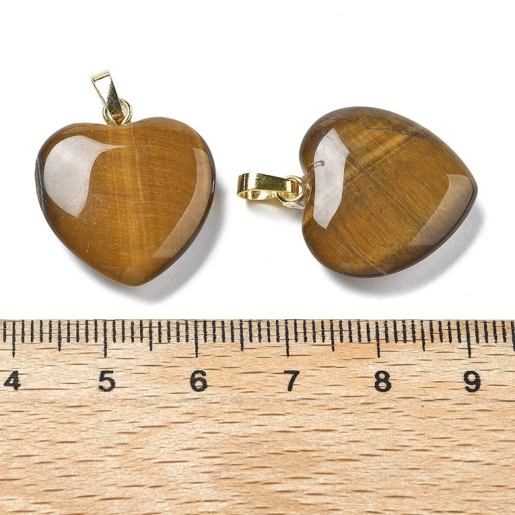 ZKA70 Zawieszka wisior serce serduszko z kamieniem naturalnym tygrysim okiem 20x22mm