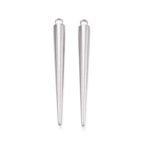 ZSS332 Zawieszka metalowa do biżuterii kolec kolce 6x54mm punk gothic stal nierdzewna