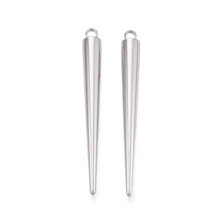 ZSS332 Zawieszka metalowa do biżuterii kolec kolce 6x54mm punk gothic stal nierdzewna