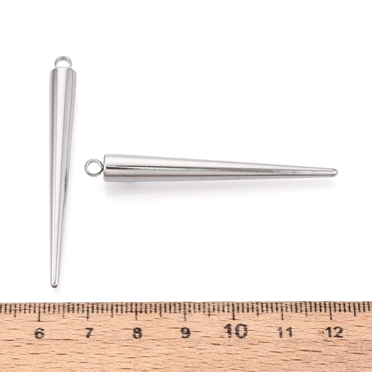 ZSS332 Zawieszka metalowa do biżuterii kolec kolce 6x54mm punk gothic stal nierdzewna