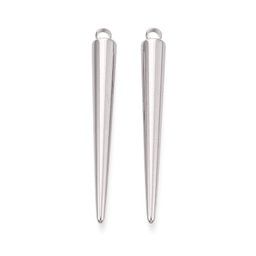 ZSS333 Zawieszka metalowa do biżuterii kolec kolce 6x48mm punk gothic stal nierdzewna