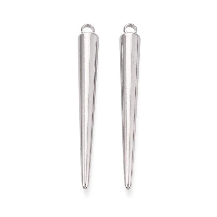 ZSS333 Zawieszka metalowa do biżuterii kolec kolce 6x48mm punk gothic stal nierdzewna