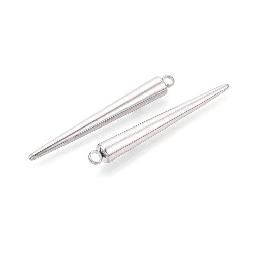 ZSS333 Zawieszka metalowa do biżuterii kolec kolce 6x48mm punk gothic stal nierdzewna