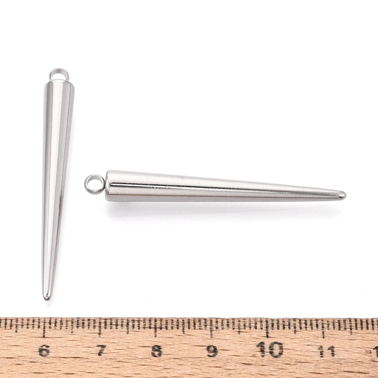 ZSS333 Zawieszka metalowa do biżuterii kolec kolce 6x48mm punk gothic stal nierdzewna