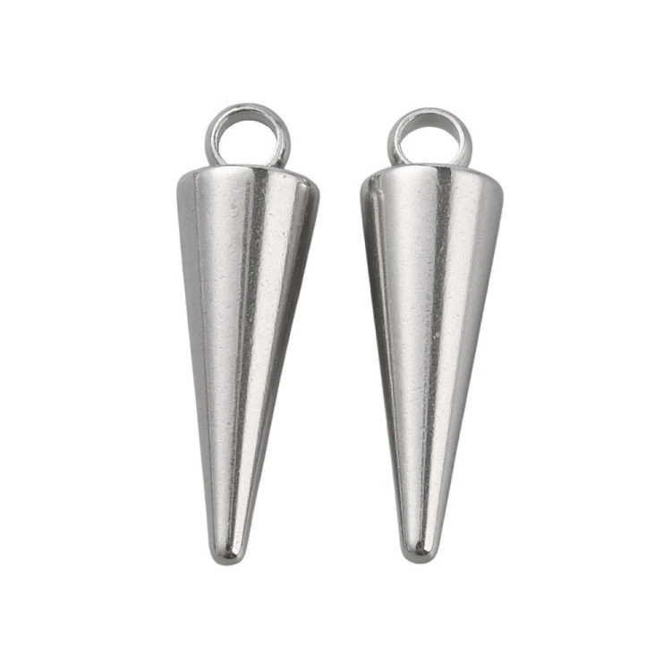 ZSS334 Zawieszka metalowa do biżuterii kolec kolce 5x16mm punk gothic stal nierdzewna