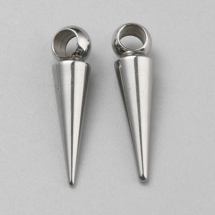ZSS335 Zawieszka metalowa do biżuterii kolec kolce 5x19mm punk gothic stal nierdzewna