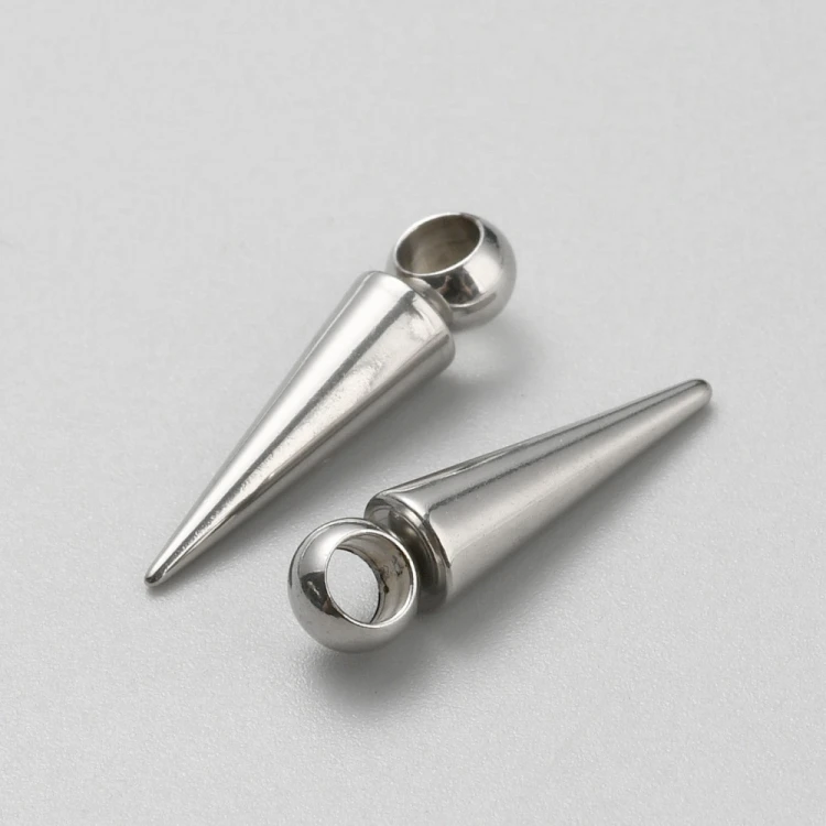ZSS335 Zawieszka metalowa do biżuterii kolec kolce 5x19mm punk gothic stal nierdzewna