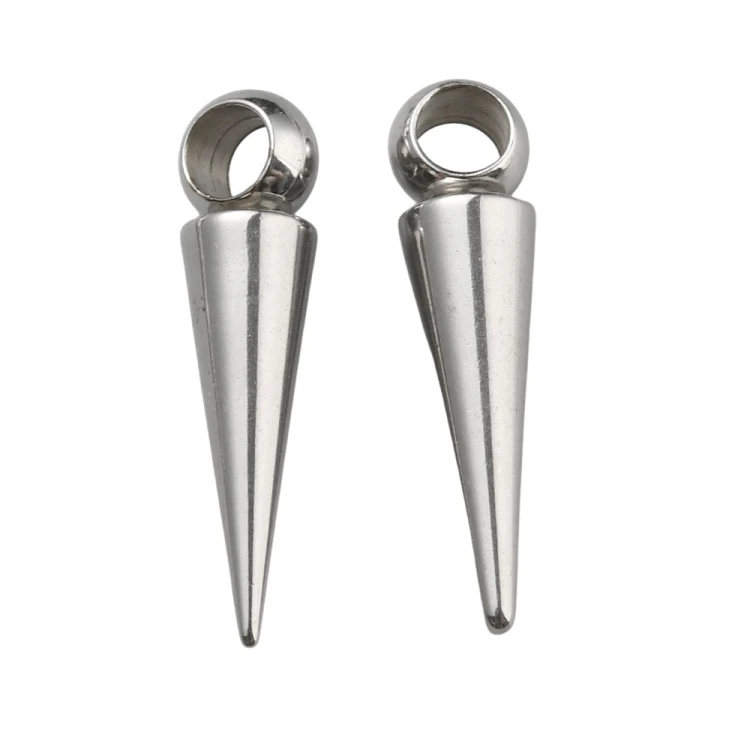 ZSS335 Zawieszka metalowa do biżuterii kolec kolce 5x19mm punk gothic stal nierdzewna