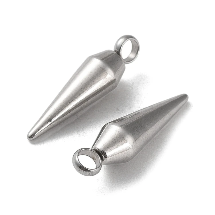 ZSS338 Zawieszka metalowa do biżuterii kolec kolce 5x18mm punk gothic stal nierdzewna