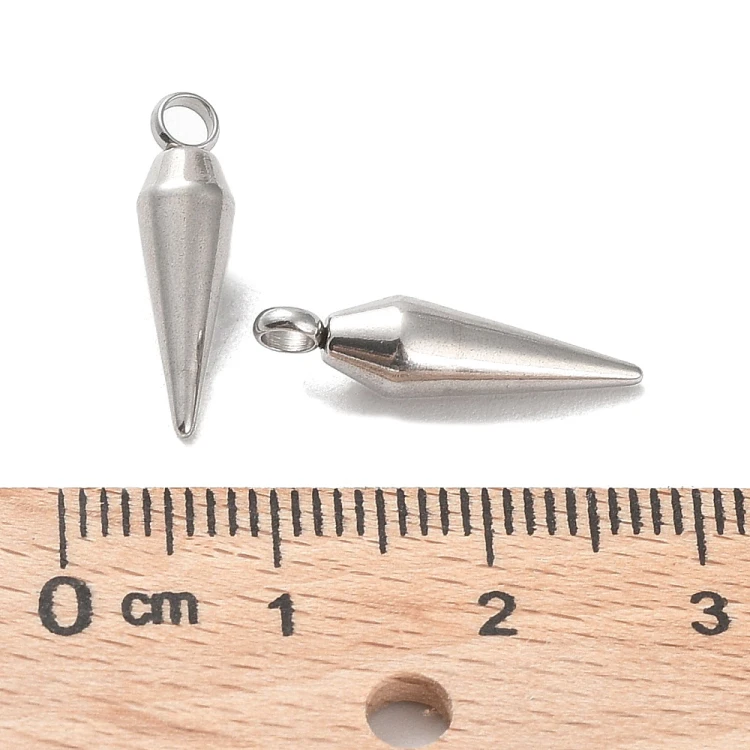 ZSS338 Zawieszka metalowa do biżuterii kolec kolce 5x18mm punk gothic stal nierdzewna