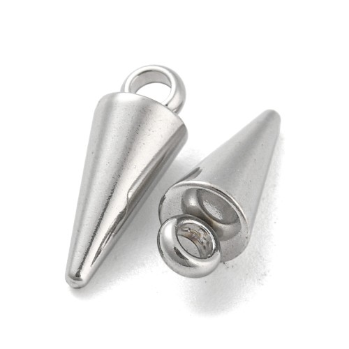ZSS339 Zawieszka metalowa do biżuterii kolec kolce 5x13mm punk gothic stal nierdzewna