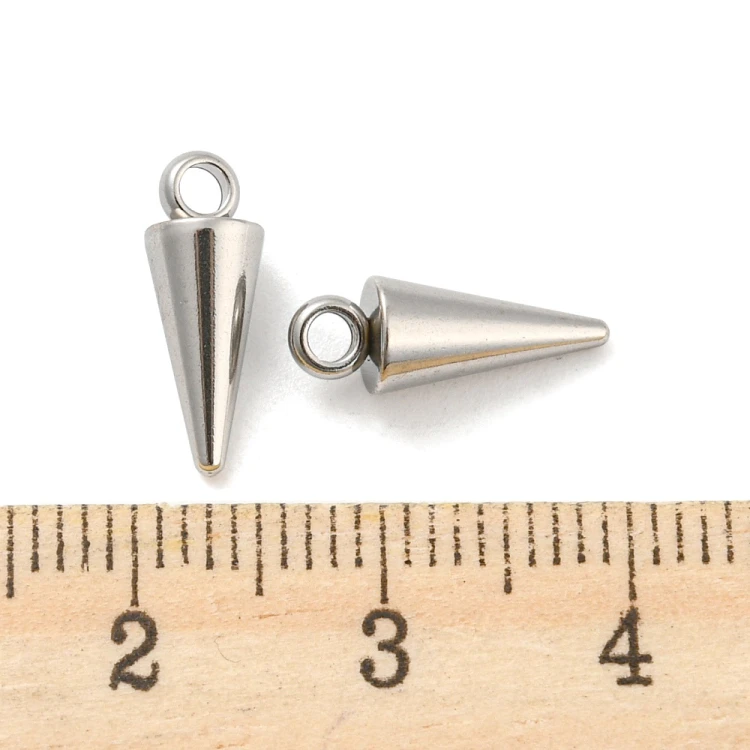 ZSS339 Zawieszka metalowa do biżuterii kolec kolce 5x13mm punk gothic stal nierdzewna