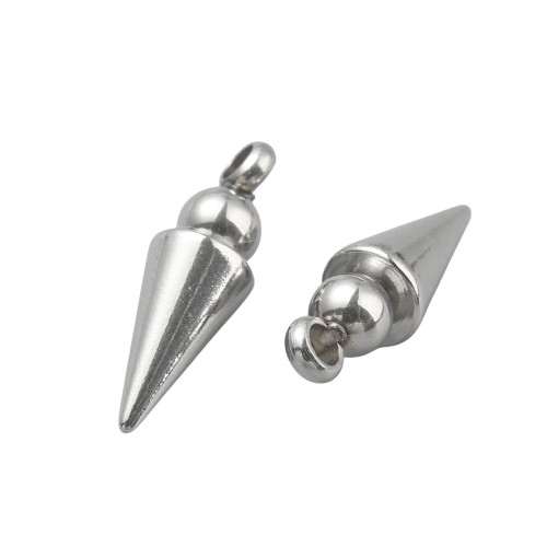 ZSS340 Zawieszka metalowa do biżuterii kolec kolce 4x12mm punk gothic stal nierdzewna
