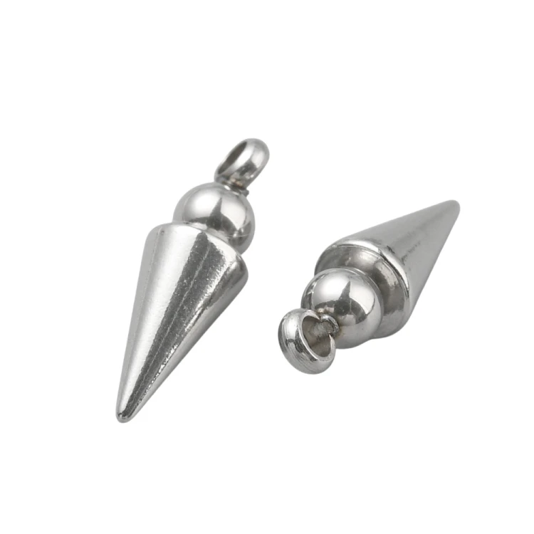 ZSS340 Zawieszka metalowa do biżuterii kolec kolce 4x12mm punk gothic stal nierdzewna
