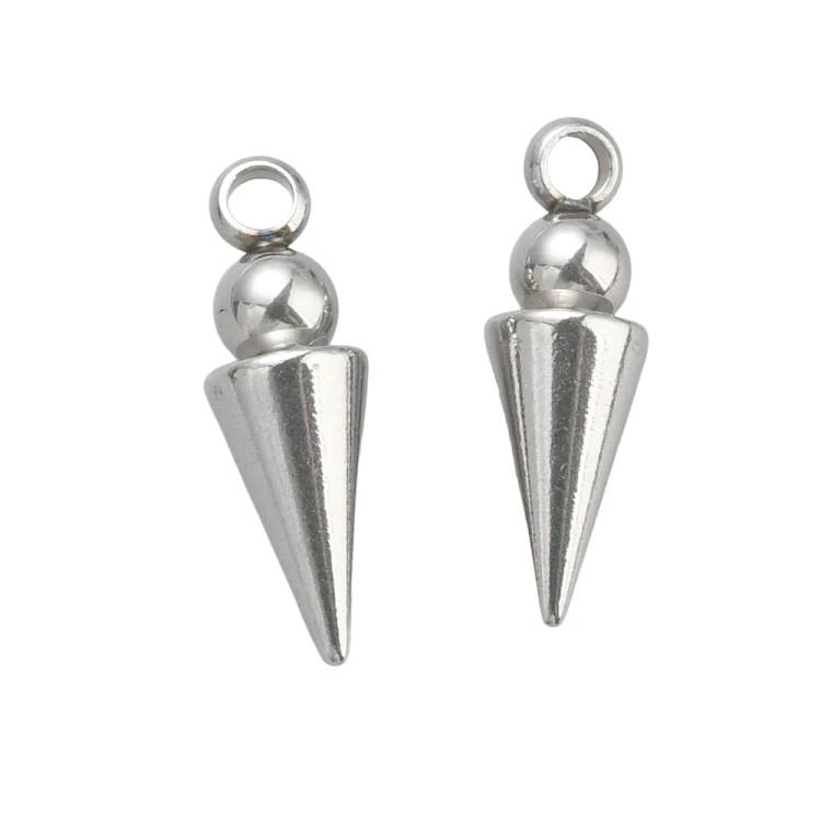 ZSS340 Zawieszka metalowa do biżuterii kolec kolce 4x12mm punk gothic stal nierdzewna