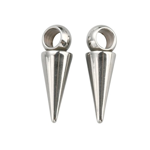 ZSS341 Zawieszka metalowa do biżuterii kolec kolce 5x15,5mm punk gothic stal nierdzewna