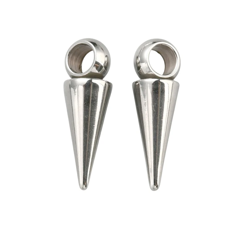 ZSS341 Zawieszka metalowa do biżuterii kolec kolce 5x15,5mm punk gothic stal nierdzewna